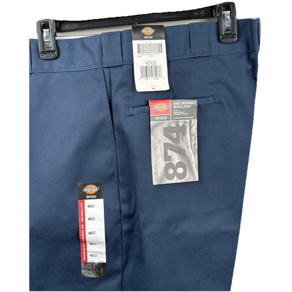 DICKIES 874 ORIGINAL FIT WORK UNIFORM PANTS MEN'S SIZE 40x32 NAVY BLUE - NEW